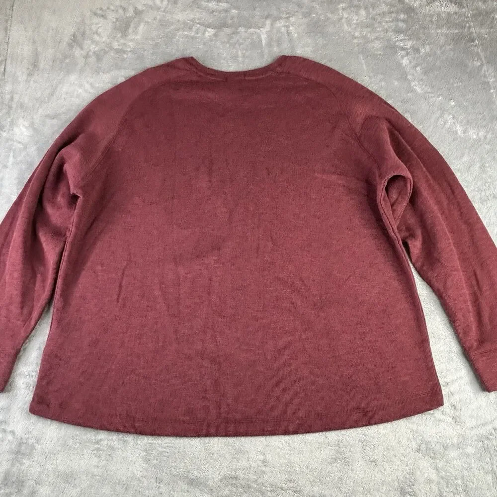 Banana Republic Shirt Mens XXL Double Knit Long Sleeve Crewneck Burgundy New $60